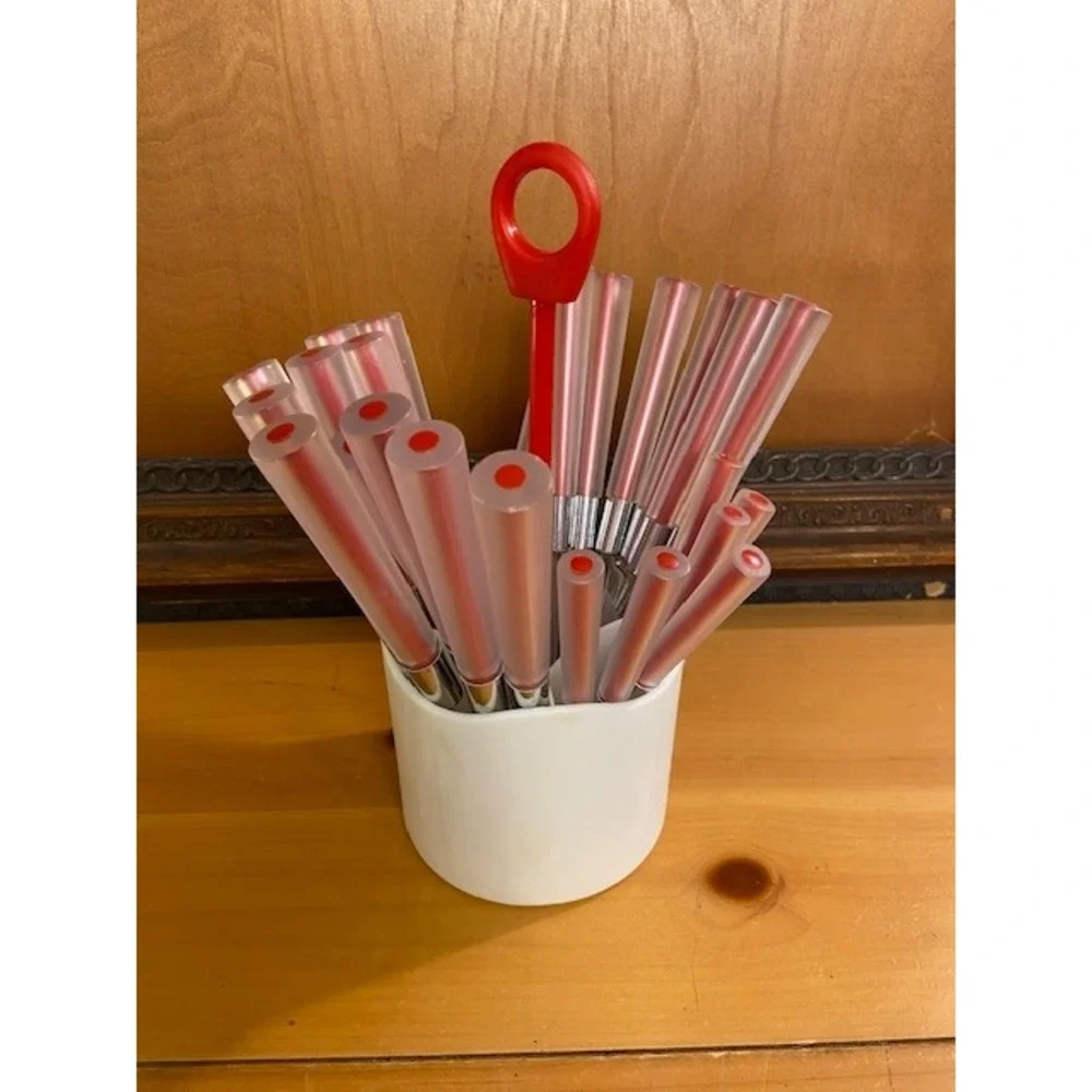 Ikea Ivar Ledang Skymta Red Acrylic 24pc Flatware Set And Holder Stainless Steel